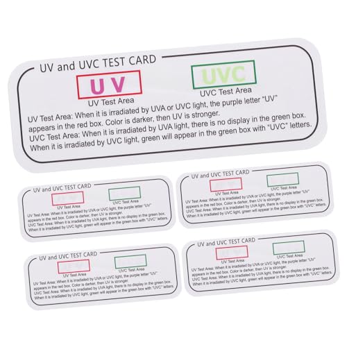 LAPYAPPE 5 Stück Testkarten Uv-analyse Papierstreifen Uv-indikator für Sterilisator Kompakt Tragbar Farbwechsel Weiß zu Lila Grün zur Einfachen Ergebnisbeobachtung von LAPYAPPE