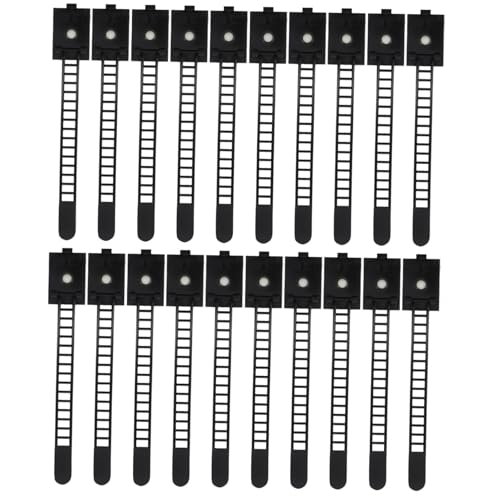 LAPYAPPE 50 Stück Verstellbare Kabelclips mit Selbstklebendem Nylonhalter zur Kabelbefestigung und Kabelführung für Schreibtisch und Kabelmanagement Wiederverwendbar und Schonend von LAPYAPPE