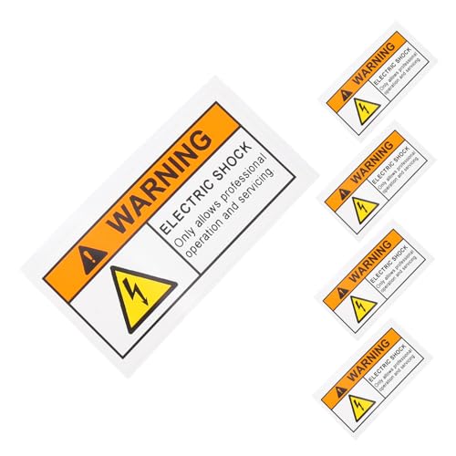 LAPYAPPE 5stücke Hochspannungsaufkleber Vorsichtsaufkleber Sicherheitsaufkleber Für Stromschläge Warnschildaufkleber Aufkleber Für Schaltkästen Warnetikett Für Im Elektroraum von LAPYAPPE