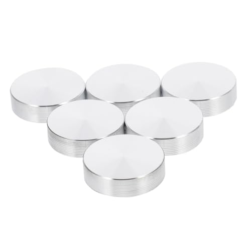 LAPYAPPE 6 Stück Teiliges Aluminium Scheiben Abstandshalter für Glastischplatten Runde Solide Metallscheiben Ø mit Gewinde Geeignet für Wohnzimmertische Bürotische und Teetische von LAPYAPPE