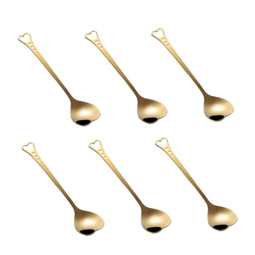 LAPYAPPE 6 Stück Teiliges Herzförmiger Löffelset aus Teelöffel Kaffeelöffel Rührlöffel für Dessert Eiscreme und Nachspeisen Hochwertige Verarbeitung und Design für Feiern und LAPYAPPE 6 Stück Teiliges Herzförmiger Löffelset aus Teelöffel Kaffeelöffel Rührlöffel für Dessert Eiscreme und Nachspeisen Hochwertige Verarbeitung und Design für Feiern und von LAPYAPPE