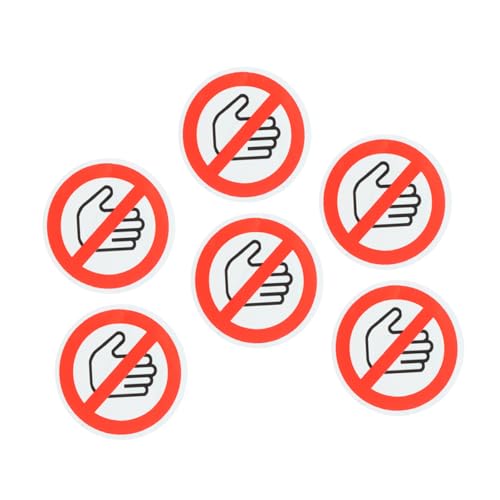 LAPYAPPE 6stücke Anfassen Aufkleber Selbstklebend Stopp Schild Vinyl Warnschilder Fenster Tür Maschine Abzieh Und Aufklebe Schildaufkleber von LAPYAPPE