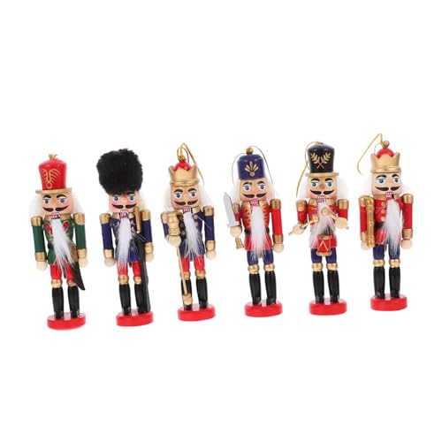 LAPYAPPE 6stücke Teiliges Holz-nussknacker Weihnachtsbaum Hängedekorationen Bunte Figuren Für Festliche Atmosphäre Traditionelle Weihnachtsdeko Für Zuhause von LAPYAPPE