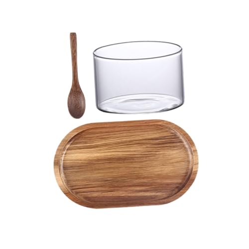 LAPYAPPE Akazienholz Tablett Set mit Glasbecher und Löffel Japanischer Stil Langlebiges Snack Milch serviertablett Multifunktional für Küche Wohnzimmer LAPYAPPE Akazienholz Tablett Set mit Glasbecher und Löffel Japanischer Stil Langlebiges Snack Milch serviertablett Multifunktional für Küche Wohnzimmer von LAPYAPPE