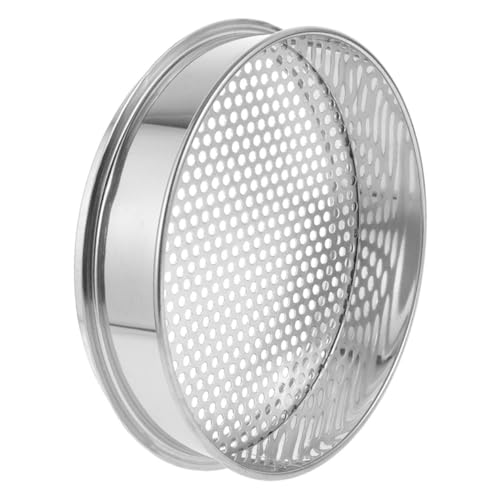 LAPYAPPE Bodenfilter Sieb für Blumenerde sieben Sieb für die Gartenarbeit Sieb Sieb runden Kompostsieb Bodensieb Gartenwerkzeug Bohnen Sortiersieb Kaffeebohnensieb Rostfreier Stahl Silver von LAPYAPPE