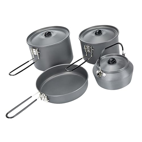 LAPYAPPE Camping Kochgeschirr Set Leichtes Langlebiges Outdoor Kochset für Personen Tragbar Lebensmittelecht für Wandern Picknick Camping und Reisen von LAPYAPPE