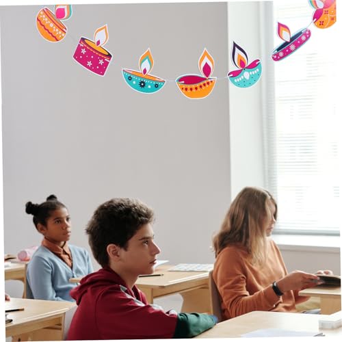 LAPYAPPE Diwali Festival Banner aus Robustem Karton Leicht Hängbar Wiederverwendbar für Klassenraum und Partydekoration Festliche Wand und Türdeko für Diwali Feier von LAPYAPPE