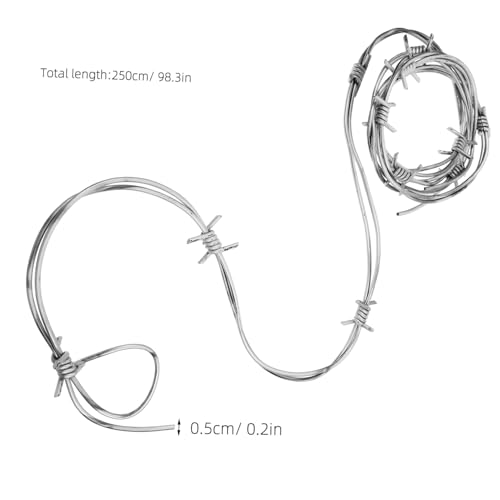 LAPYAPPE Drahtketten Requisiten Gothic Für Drinnen Halloween Rustikal Retro Hey Grusel Rave Verrosteter Stacheldraht Gefälschte Stacheldrähte Dekoration Stachelige Gruselige von LAPYAPPE