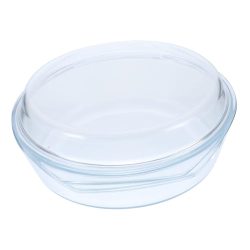LAPYAPPE Glasauflaufschale mit Deckel Runde Form für Mikrowelle und Ofen Glaskochgeschirr Stapelbar für Dinnerpartys und Tägliche Nutzung von LAPYAPPE