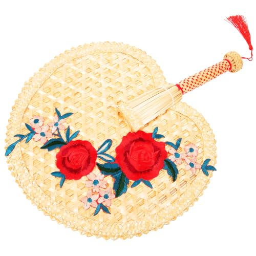 LAPYAPPE Handgefertigter Handfächer Tragbarer Sommerventilator für Partys für Strand Hochzeiten und Dekoration Woven Design für Kühlung und von LAPYAPPE