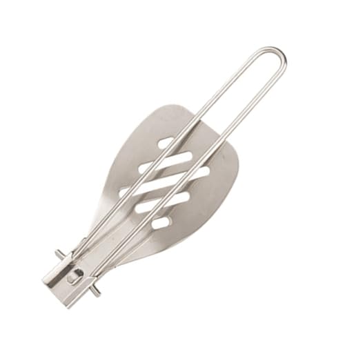 LAPYAPPE Hitzebeständiger Edelstahl Pfannenwender mit Ergonomischem Klappgriff Breiter Schaufelkopf Klappbarer Küchenhelfer für Steak und Grill für Haushalt Restaurant und Outdoor picknick von LAPYAPPE