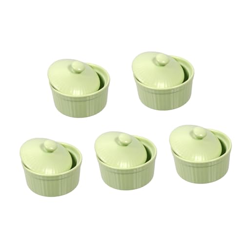 LAPYAPPE Keramik Backform Teilig Grün Ofenfeste Souffléförmchen mit Deckel Leichte Bruchfeste Dessertschalen Vielseitig für Backen Servieren und Dämpfen Geeignet LAPYAPPE Keramik Backform Teilig Grün Ofenfeste Souffléförmchen mit Deckel Leichte Bruchfeste Dessertschalen Vielseitig für Backen Servieren und Dämpfen Geeignet von LAPYAPPE