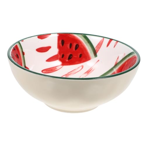 LAPYAPPE Keramik-obstschale Praktische Schüssel Für Küche Handgemalt Wassermelonen-design Servieren Von Obst Salaten Und Desserts Verarbeitet Für Täglichen Gebrauch von LAPYAPPE