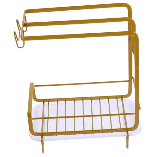 LAPYAPPE Küchen Schwammhalter mit Abnehmbarem Wasserablauf Spülschwamm und Geschirrtuch Organizer Rostfreier Edelstahl Platzsparend für Spülbecken und Arbeitsplatte Goldfarben LAPYAPPE Küchen Schwammhalter mit Abnehmbarem Wasserablauf Spülschwamm und Geschirrtuch Organizer Rostfreier Edelstahl Platzsparend für Spülbecken und Arbeitsplatte Goldfarben von LAPYAPPE