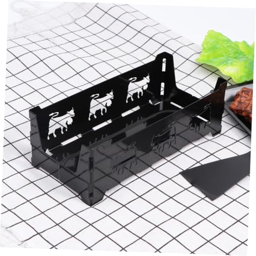 LAPYAPPE Mini Käsegrill Set mit Antihaft beschichtung Holzgriff Inkl Backblech und Spatel Tragbares Kochgeschirr für Camping Fondue und Outdoor Picknick Hitzebeständig Schwarz von LAPYAPPE