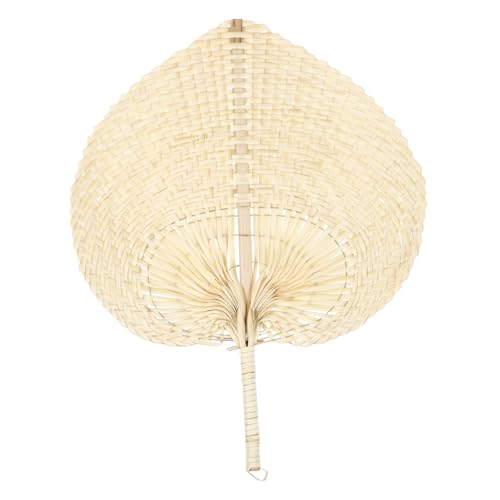 LAPYAPPE Praktischer Handgefertigter Cattail Leaf Fan Natürlicher Sommer Accessoire Tragbarer Geflochtener PU Fan mit Angenehmem Duft Leichter Palmblatt Fächer für Erfrischende Kühlung von LAPYAPPE