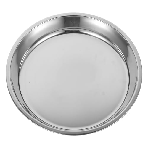 LAPYAPPE Servierplatte Multifunktionale Runde Platte aus Rostfreiem Stahl für Pasta und Grillgerichte Leicht zu Reinigen und Platzsparend für Bbq und Partys von LAPYAPPE