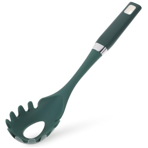 LAPYAPPE Silikon Spaghettilöffel mit Langem Griff Ergonomisch Geformt Hitzebeständig Praktische Pasta greifzange Glatte Oberfläche Rutschfest Leicht zu Reinigen Küchenutensil für Spaghetti von LAPYAPPE