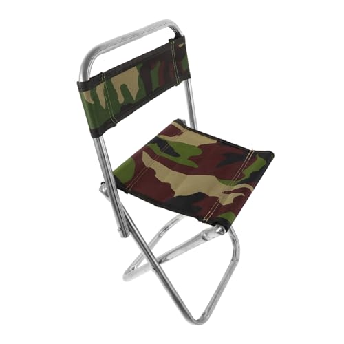 LAPYAPPE Tragbarer Klappstuhl für Angler Großer Campingstuhl mit Rückenlehne Leicht und Kompakt für Outdoor Aktivitäten für Angeln Picknick und Balkon Tarnfarbe von LAPYAPPE