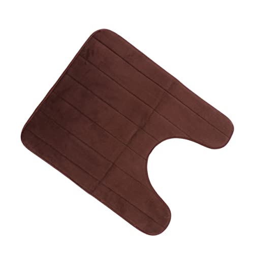 LAPYAPPE U Förmiger Wc Sitzbezug aus Dickem Baumwoll Memoryschaum Waschbar und Dehnbar rutschfeste Toilettenmatte Kaffee für Runde Toilettensitze von LAPYAPPE
