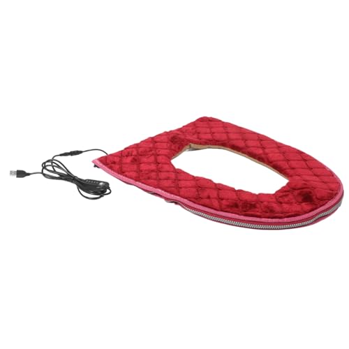 LAPYAPPE USB Beheizbares Toilettensitzpolster Mit Karodesign Schnelles Und Konstante Temperatur Waschbares Und Weiches Kissen Für Toilettengebrauch Weinrot von LAPYAPPE