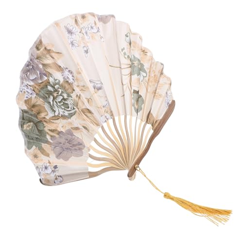 LAPYAPPE Vintage Stil Faltbarer Handfächer aus mit Blumenmuster Leichter und Tragbarer Damen Faltfächer für Tanz Bühnenauftritte und Sommerreisen für Frauen von LAPYAPPE