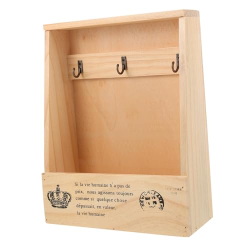 LAPYAPPE Rustikaler Schlüsselhalter aus Holz Wandmontage Schlüsselaufbewahrungsbox Schlüsselbrett Organizer für Eingangsbereich Dekorativer Schlüsselkasten von LAPYAPPE