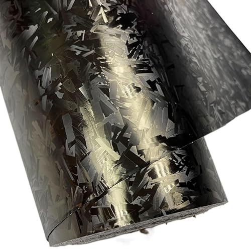 LAPooh Autofolie 6 Farben 3D geschmiedete Carbon-Vinylfolie mit Luftblasen, selbstklebend, DIY-Styling, Autoaufkleber, Aufkleberverpackung Auto Folie (Color : Black Gold Satin, Size : 10CM X 152CM) von LAPooh