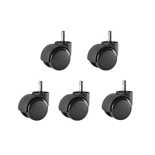 MöBelrollen 5 Teile/los 10mm/11mm 2 Zoll Sicherungsring/Schraube Pu Bürostuhl Caster Große Klasse Universal Rad geräuschlos Rollen FüR MöBel (Color : Circlip-Black-11mm, Size : 2 inch) von LAPooh