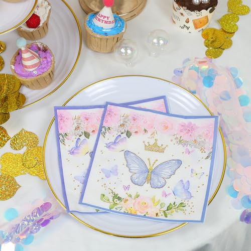 LARDUX 40 Stück Servietten Blumen - Servietten Schmetterling Bunt 33x33 cm Motiv Papierservietten für Mädchen Kindergeburtstage Geburtstag Kinderpartys Baby-Taufe Feiern Deko LARDUX 40 Stück Servietten Blumen - Servietten Schmetterling Bunt 33x33 cm Motiv Papierservietten für Mädchen Kindergeburtstage Geburtstag Kinderpartys Baby-Taufe Feiern Deko von LARDUX