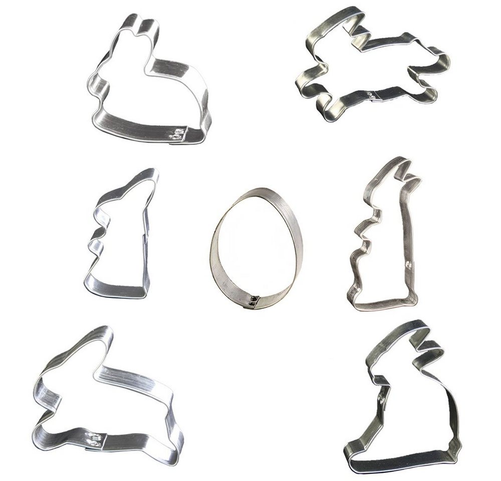 LARES Ausstechform Hasenfamilie & Ei, Weißblech, 7er Set, Größen 4 x 4-6cm und 3 x12cm - Made in Germany LARES Ausstechform Hasenfamilie & Ei, Weißblech, 7er Set, Größen 4 x 4-6cm und 3 x12cm - Made in Germany von LARES