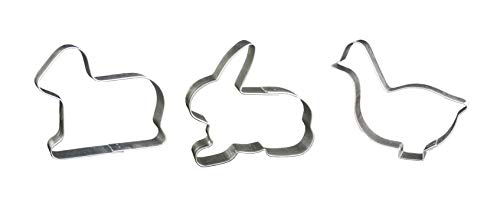 Lares Große Ausstecher/Ausstechformen Sets - Größe von 16cm - aus Weißblech - 3er Set Lamm, Hase + Gans - Made in Germany von Lares