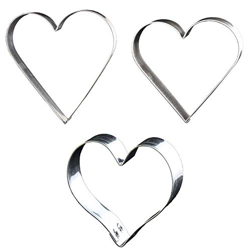 Lares Große Ausstecher/Ausstechformen Sets - Größe von 6-19cm - aus Weißblech - 3er Set Herzen (Verschiedene Größen) - Made in Germany von Lares