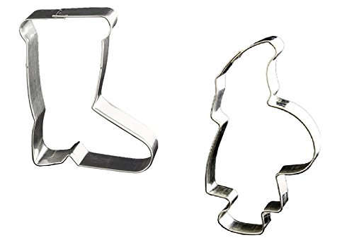 Lares Große Ausstecher/Ausstechformen Sets - Größe von 10-12cm - aus Weißblech - 2er Set Nikolaus + Stiefel - Made in Germany von Lares