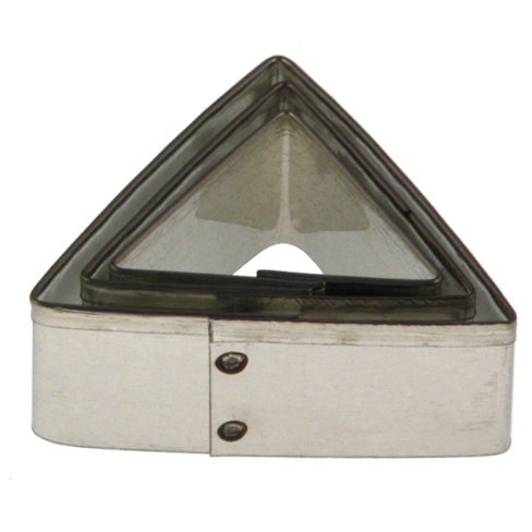 Lares Terrassen-Ausstecher/Ausstechform aus Weißblech - 3-teiliges Set - Motiv: Dreieck - Ø ca. 3,5-5 cm, H: ca. 1,7 cm - Made in Germany von Lares