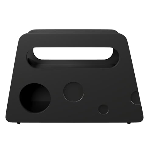 LARFOEK Schwarz Beistelltisch, Kleiner Couchtisch mit Rollen, Wohnzimmertisch mit Offenen Fächern, Sicherem Abgerundetem Design, Sofatisch für Schlafzimmer, Wohnzimmer, 81 x 33 x 51,5 cm (Schwarz) von LARFOEK