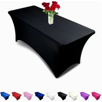 1,8 m rechteckige Stretch-Tischdecke – Spandex-Tischdecke mit enger Passform – DJ-Lieferanten, Messen, Schwarz 1,8 m rechteckige Stretch-Tischdecke – Spandex-Tischdecke mit enger Passform – DJ-Lieferanten, Messen, Schwarz von LARGEIGHT