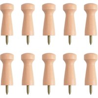 10 Stück Deko Wandhaken Massivholz Schraubhaken für Türen Kanten Treppen Schränke von LARGEIGHT