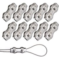 10 Stück Duplex-Clips M5 Drahtseil-Clips Edelstahl 304 Duplex-Klemmen für 5 mm Drahtseil-Takelage von LARGEIGHT
