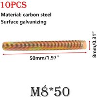 10 Stück Gewindestange Gewindeschraube M8 x 50 mm Verzinkte Gewindestange Vollgewindestange zur Montagebefestigung 10 Stück Gewindestange Gewindeschraube M8 x 50 mm Verzinkte Gewindestange Vollgewindestange zur Montagebefestigung von LARGEIGHT
