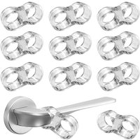 10-teiliger transparenter PVC-Türstopper und Silikon-Türstoßfänger, Anti-Türgriffschutz (10 x 8-Form) von LARGEIGHT