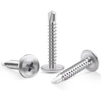 100 Stück M4,2 x 32 mm selbstschneidende Schrauben, hochfester Edelstahl 410, Kreuzschlitzkopf, selbstbohrende Senkkopfschrauben, selbstbohrend 100 Stück M4,2 x 32 mm selbstschneidende Schrauben, hochfester Edelstahl 410, Kreuzschlitzkopf, selbstbohrende Senkkopfschrauben, selbstbohrend von LARGEIGHT