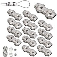 14 Stück Duplex-Clips M4 Drahtseilklemmen Edelstahl 304 Duplex-Klemmen für 4 mm Drahtseil-Takelage von LARGEIGHT