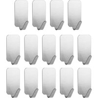 14 selbstklebende Wandhaken aus Edelstahl, robuste, nagelfreie Kleiderbügel für Küche, Bad, Büro, Schrank, zum Aufhängen von Mänteln, Handtüchern und 14 selbstklebende Wandhaken aus Edelstahl, robuste, nagelfreie Kleiderbügel für Küche, Bad, Büro, Schrank, zum Aufhängen von Mänteln, Handtüchern und von LARGEIGHT
