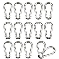 16 Stück M4 Karabiner 304 Edelstahl Karabiner Kleiner Karabiner mit Federschnalle Geeignet zum Aufhängen Fester Haken 40 x 4 mm von LARGEIGHT