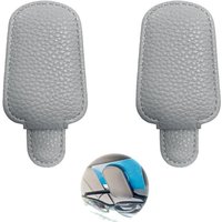 2-teiliges Auto-Brillenhalter-Set, universeller Auto-Brillenhalter für Brillen verschiedener Größen (grau) von LARGEIGHT
