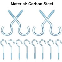 20 Stück 50 mm offene Schraubhaken, C-Hakenschraube, Schraubhaken, Gewindehaken, Schlaufenhaken, Becherhaken, zum Aufhängen von Wand- und von LARGEIGHT