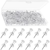 200er-Pack transparente Reißzwecken zum Zeichnen mit transparenter Aufbewahrungsbox für Pinnwand, Korktafel, zum Aufhängen an der Wand zu Hause, im von LARGEIGHT