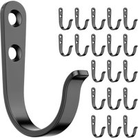 20er-Pack schwarze Wandhaken für Badezimmer, Küche, Schrank und Garage – Metallhaken zum Aufhängen von Mänteln, Handtüchern, Hüten, Schlüsseln, 20er-Pack schwarze Wandhaken für Badezimmer, Küche, Schrank und Garage – Metallhaken zum Aufhängen von Mänteln, Handtüchern, Hüten, Schlüsseln, von LARGEIGHT