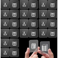 24 Paar doppelseitig klebende Wandhaken, Wandhalterung ohne Bohren, transparente unsichtbare Klebehaken für Bilderrahmen, Gemälde, Küche, Bad, 24 Paar doppelseitig klebende Wandhaken, Wandhalterung ohne Bohren, transparente unsichtbare Klebehaken für Bilderrahmen, Gemälde, Küche, Bad, von LARGEIGHT